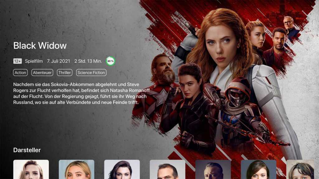 Detailansicht des Films "Black Widow" in WatchHelp